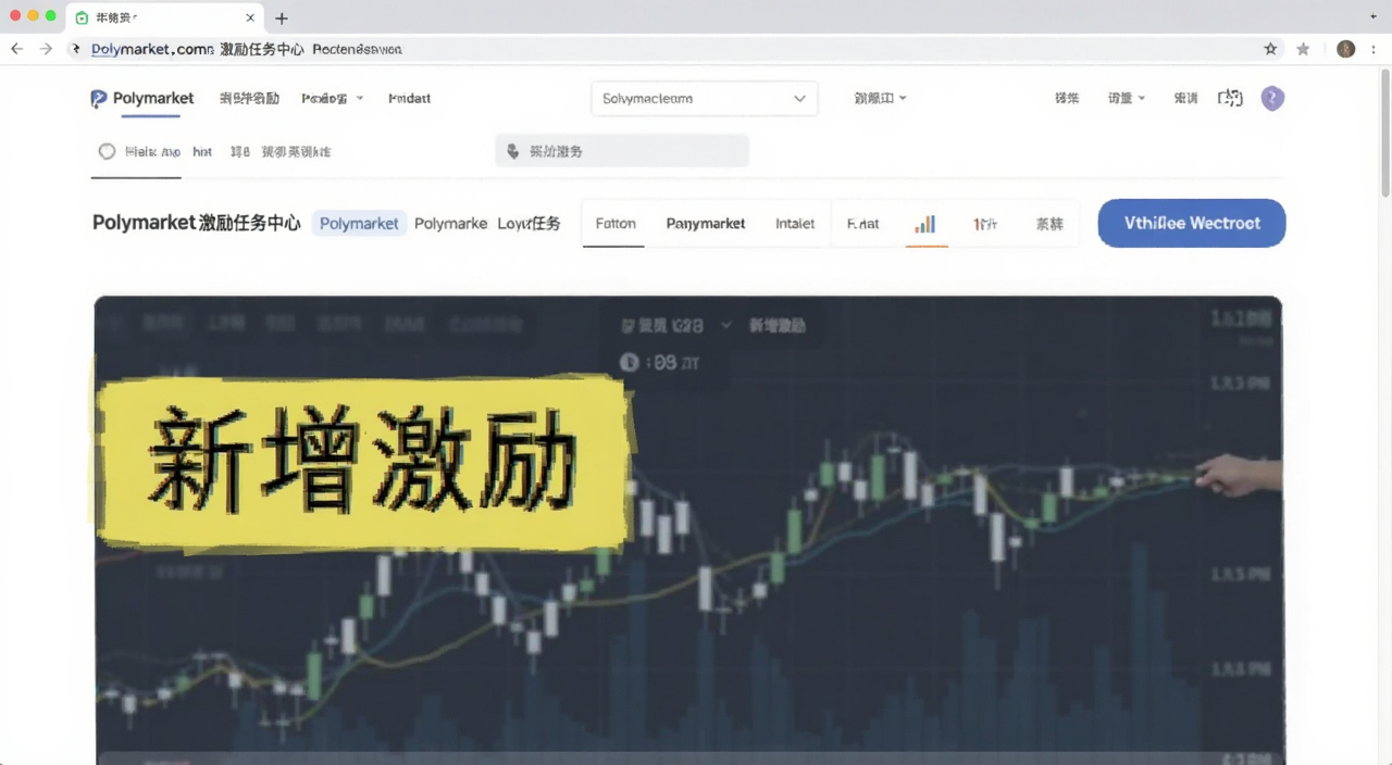 Polymarket 激励任务中心页面,文字标注“新增激励”
