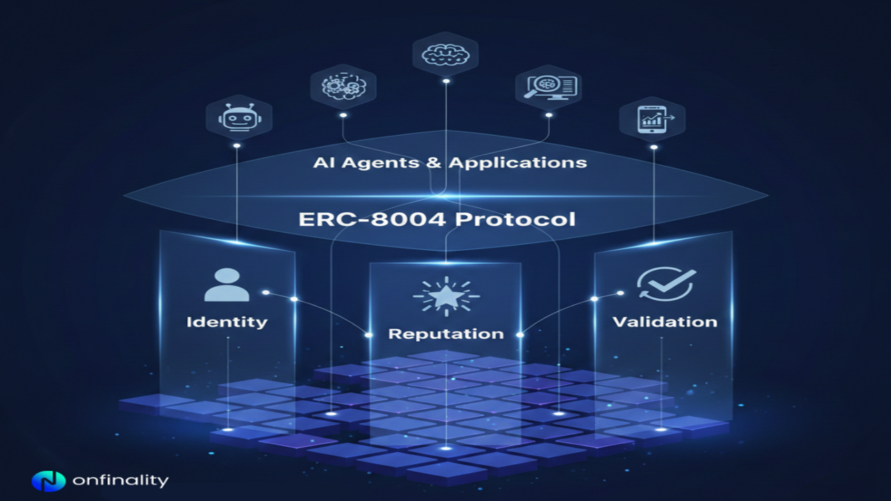 ERC-8004安全验证机制示意图,关键词包含ERC-8004