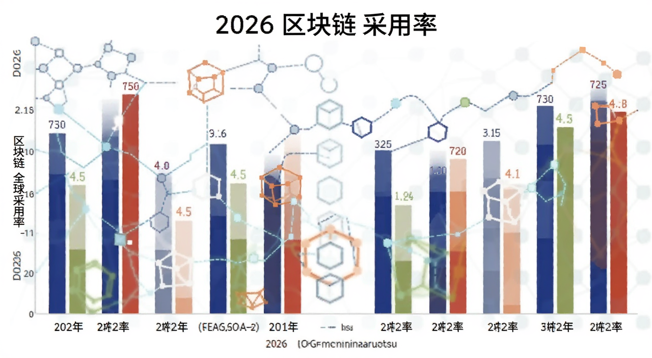 2026年区块链全球采用率数据对比分析图表,图上文字注明“2026 区块链 采用率”