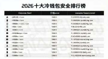 2026十大冷钱包安全排行榜表格截图,展示各品牌冷钱包型号、价格和安全性对比,突出冷钱包排名