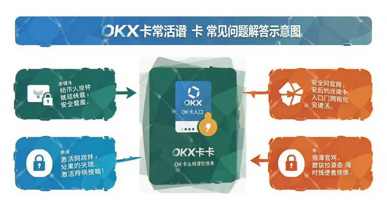 OKX卡常见问题解答示意图,包含激活安全官网入口等关键词,关键词OKX卡申请