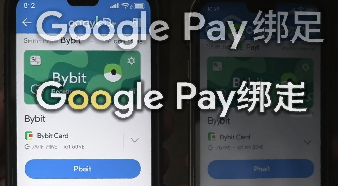 手机Google Pay绑定Bybit Card的界面截图,显示添加银行卡页面,文字标注“Google Pay绑定”