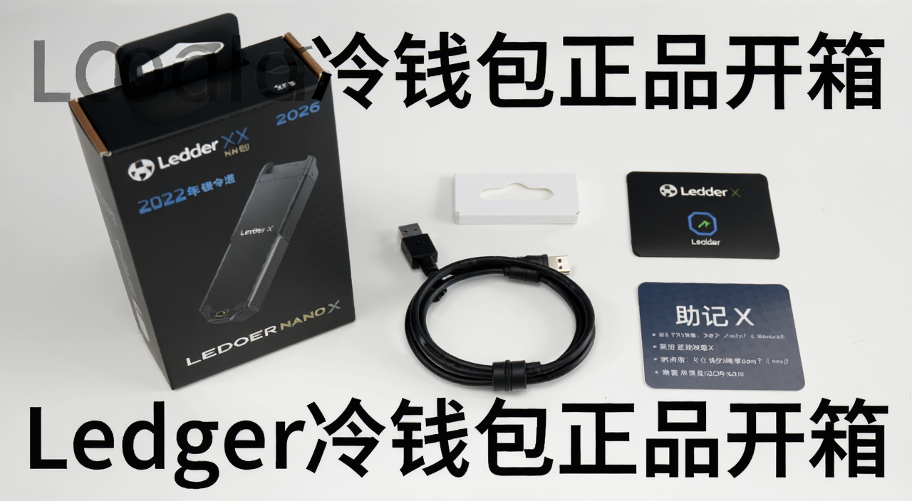 2026年Ledger冷钱包购买渠道与开箱验货实拍图,画面中展示Ledger Nano X包装盒、数据线、助记词卡片等配件,文字标注“Ledger冷钱包正品开箱”