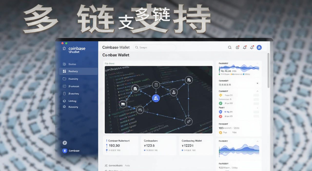 Coinbase Wallet多链资产管理界面展示,文字标注