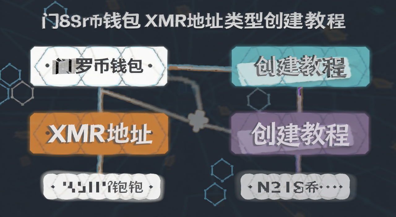 门罗币钱包XMR地址类型创建教程示意图,图中标注门罗币钱包、XMR地址、创建教程等核心文字