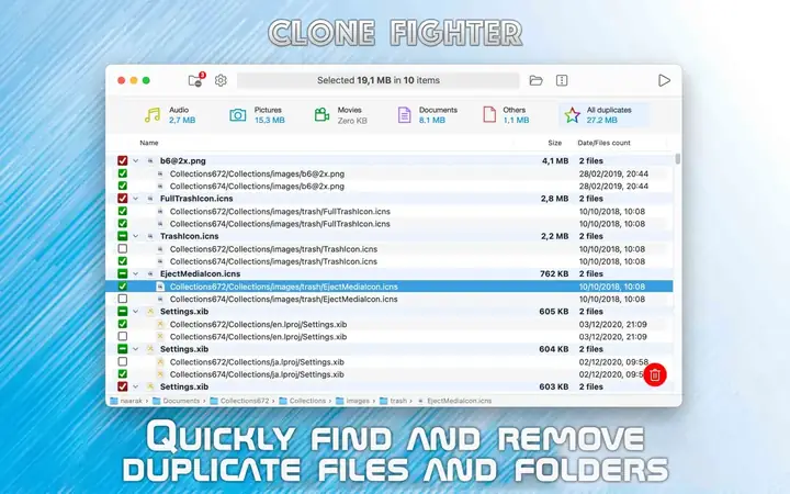 Clone Fighter Mac版 重复文件查找清理工具 功能设置界面