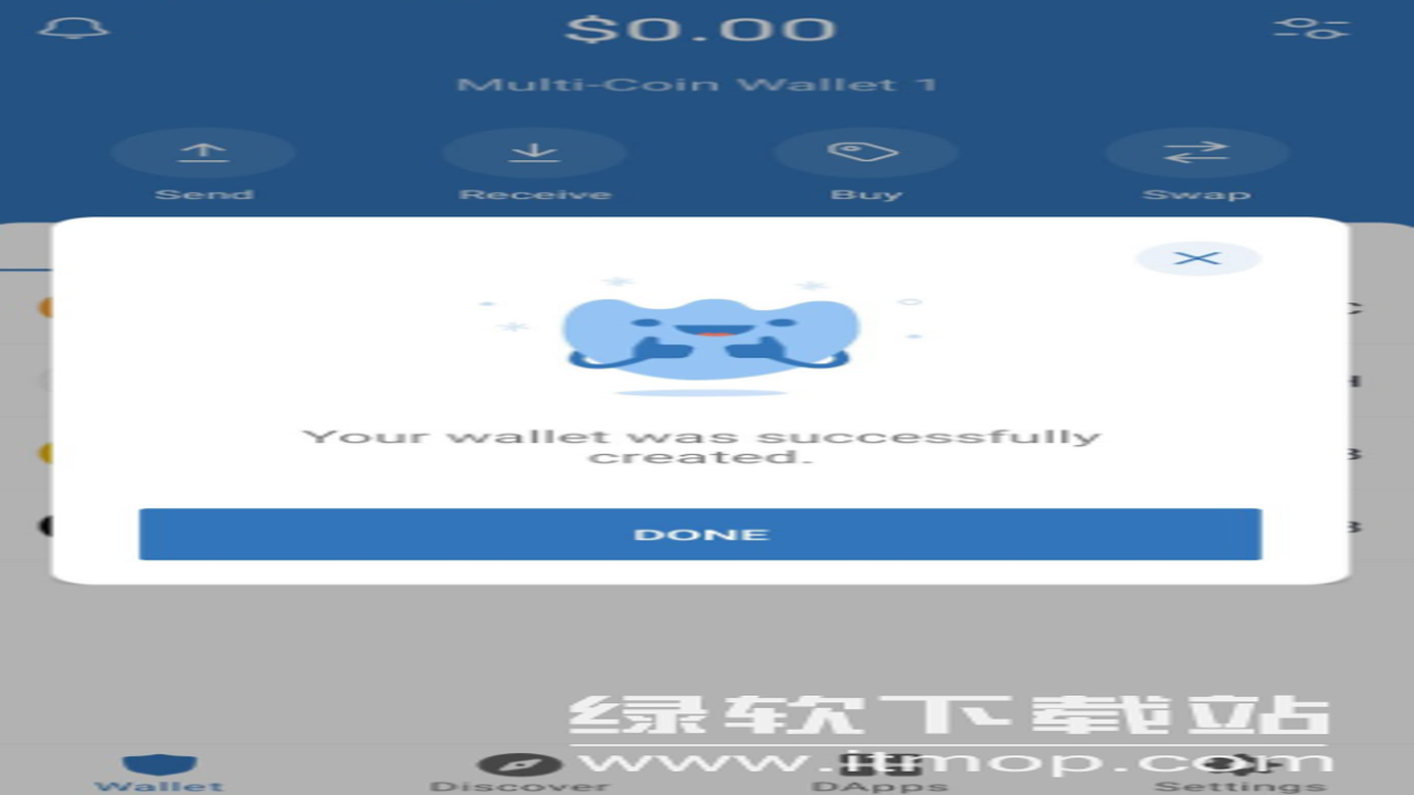 Trust Wallet安全设置界面截图,展示助记词备份提醒和密码保护功能