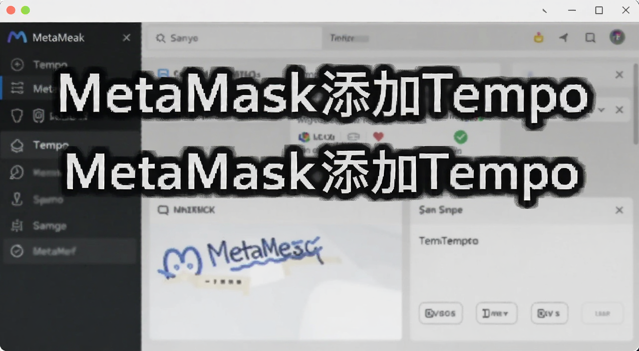 MetaMask钱包添加Tempo代币操作界面截图,包含文字