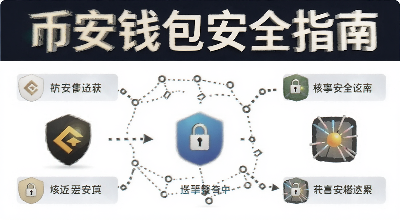币安钱包安全指南核心要点示意图,包含“币安钱包安全指南”关键词文字标注