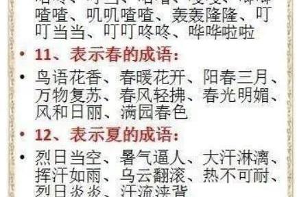 夺魁成语宝 小学课本成语分类列表