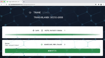 区块链浏览器查询交易哈希进度页面,显示交易状态为成功