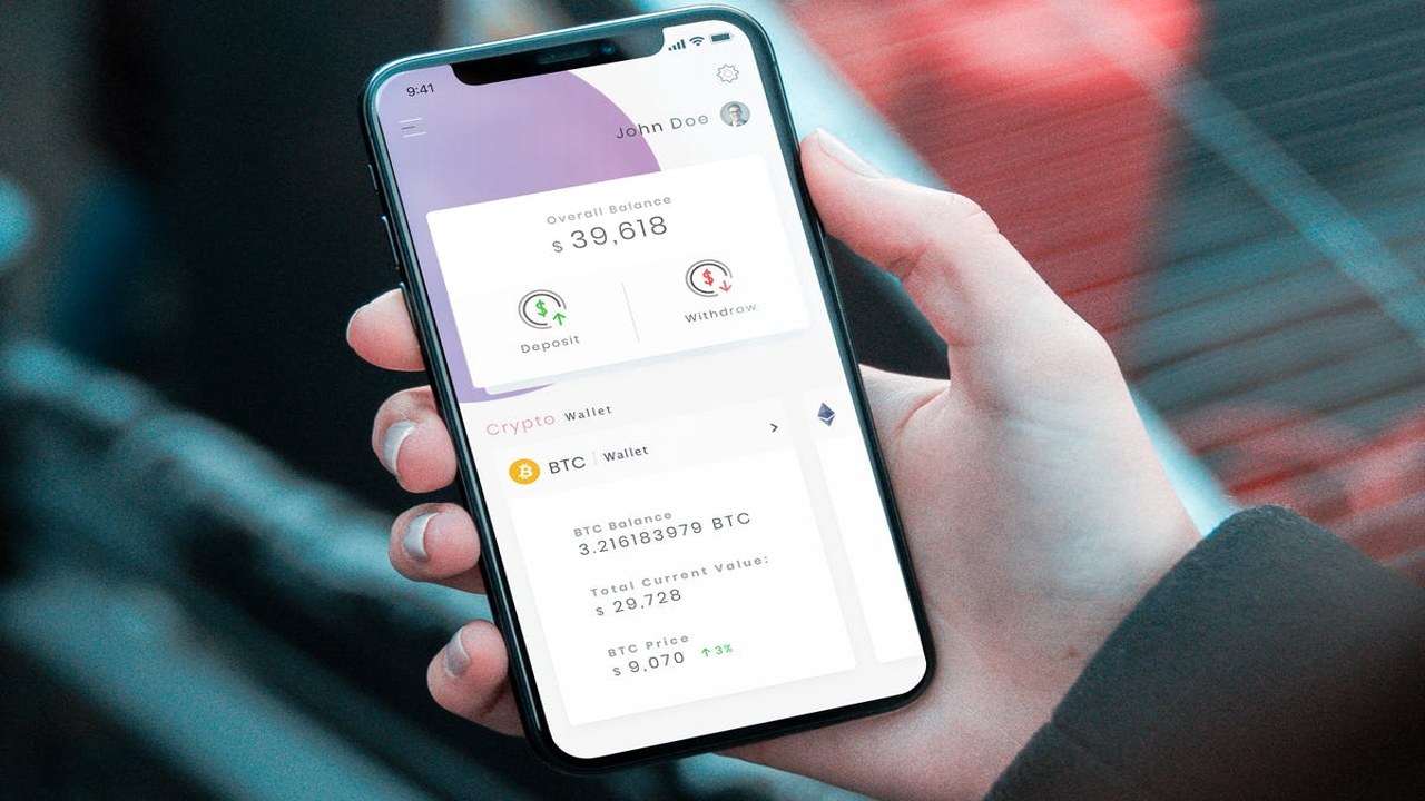 加密货币匿名钱包手机APP界面截图,展示钱包余额与转账功能