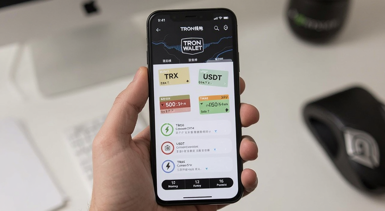 TRON钱包是什么 功能用途 资产支持与发展趋势解析 手机屏幕显示波场钱包界面 文字标注TRX和USDT,包含TRON钱包