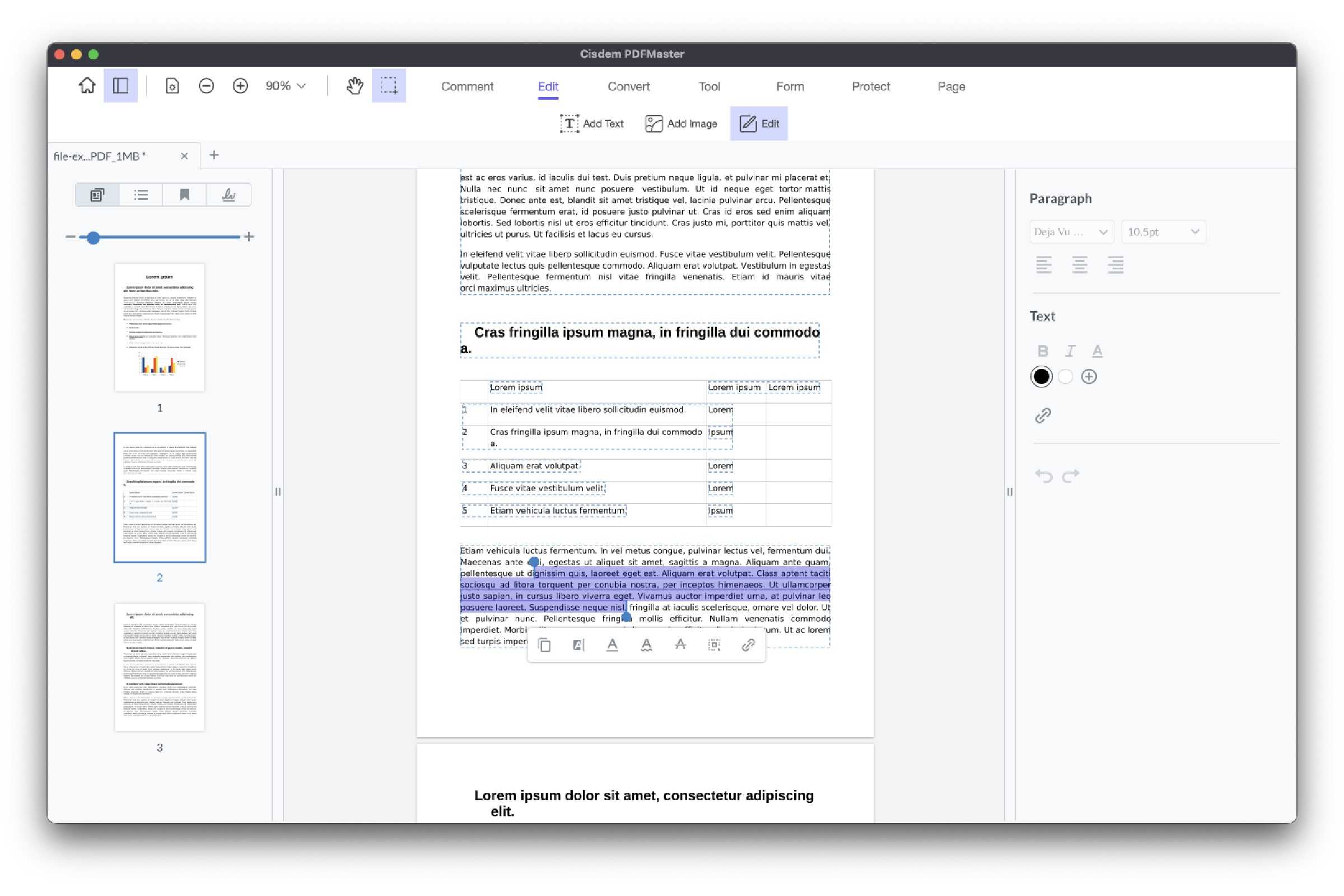 Cisdem PDFMaster for Mac最新版PDF文字编辑与图片替换操作界面