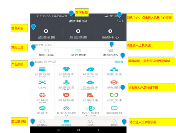 云经理app首页功能按钮布局展示图