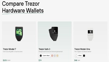 加密货币冷钱包硬件设备实拍图,展示Ledger和Trezor等主流冷钱包