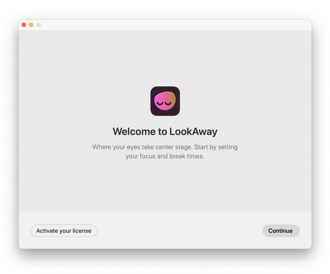 LookAway for Mac 智能护眼休息提醒软件 自定义休息时长和提醒方式设置界面