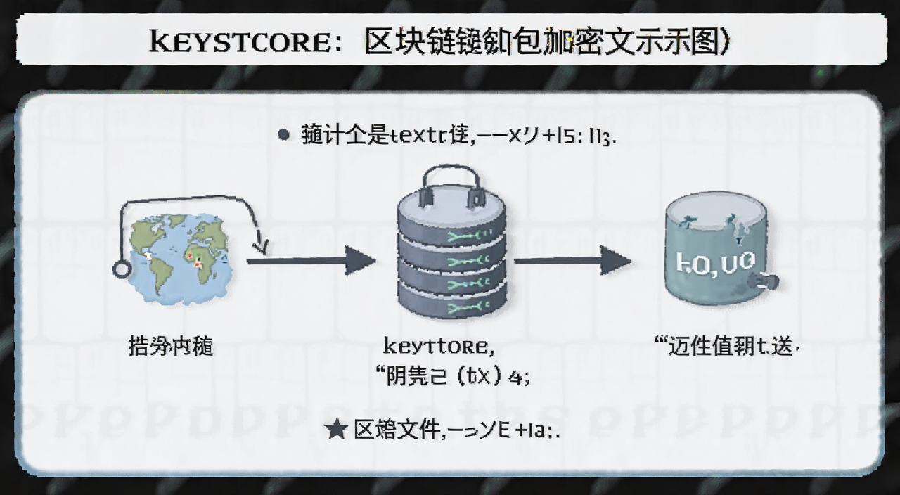 什么是keystore 区块链钱包加密文件示意图 文字注明什么是keystore