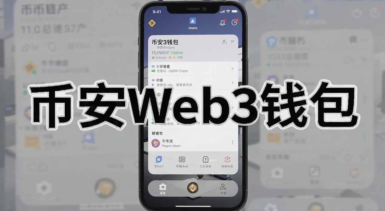 币安Web3钱包手机界面截图,展示钱包首页资产总览和功能入口,标注“币安Web3钱包”文字