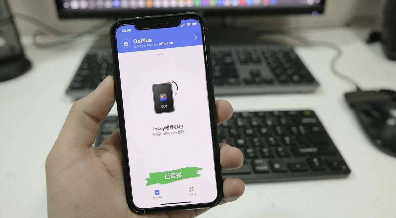 imKey硬件钱包连接GoPlus教程 手机屏幕显示硬件钱包与GoPlus连接成功的界面 文字标注“已连接”
