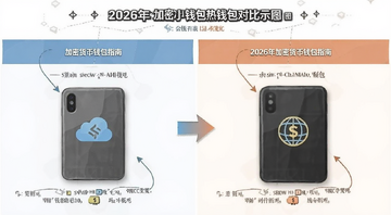 2026年加密货币钱包指南 冷钱包与热钱包对比示意图 图中文字注明冷钱包和热钱包