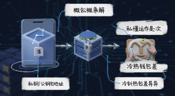 区块链钱包是什么 一次搞懂运作方式与冷热钱包差异 概念图解 文字标注私钥公钥地址