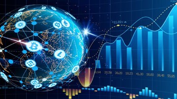 区块链金融科技概念图,关键词包含代币化股票