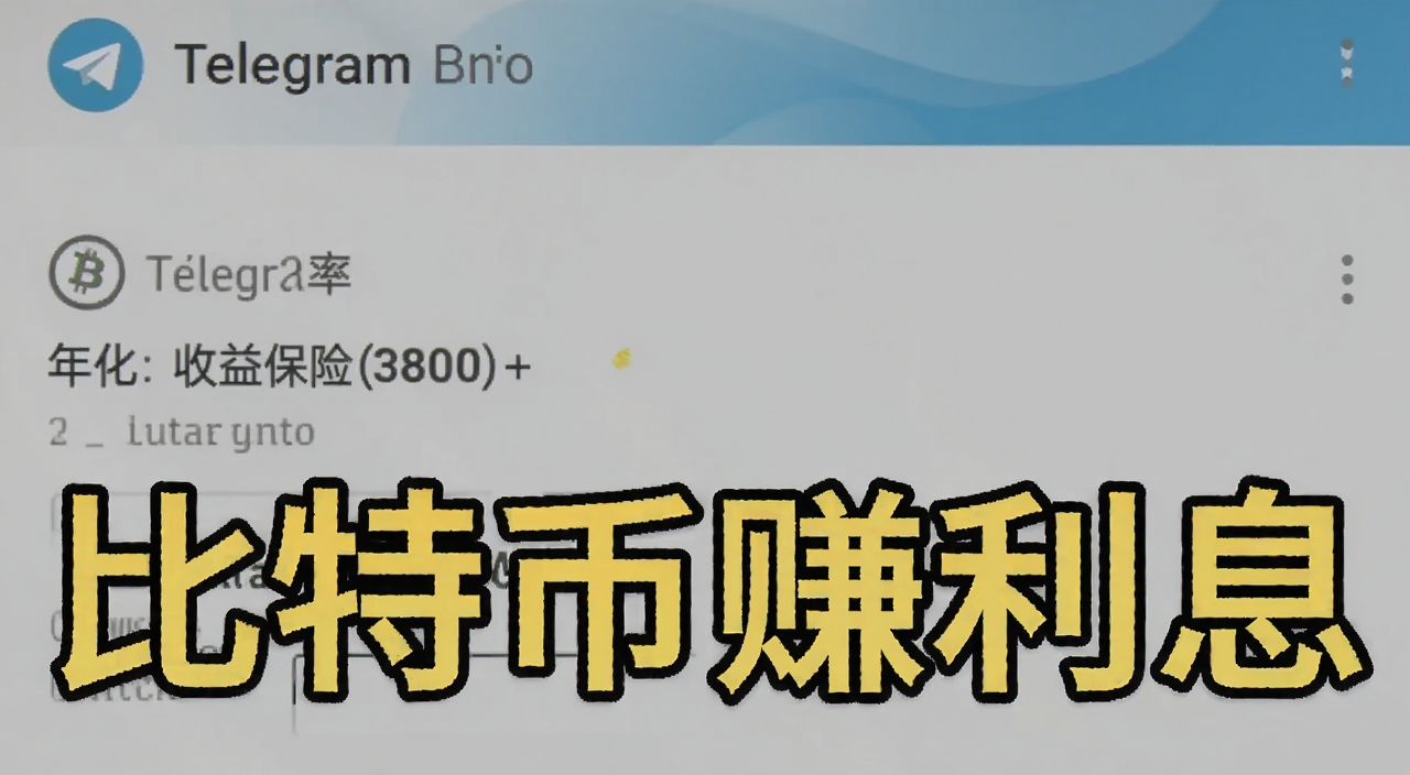 比特币在Telegram钱包中存入收益保险库的确认页面截图,包含年化收益率显示,标注“比特币赚利息”文字