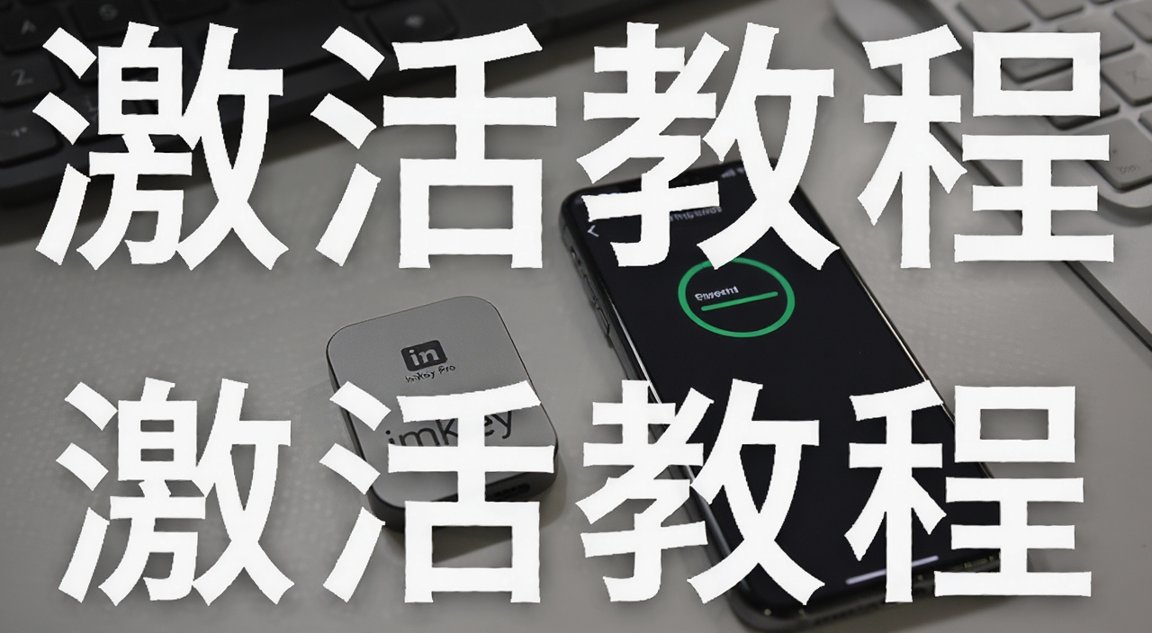 imKey Pro硬件钱包激活教程封面图,桌面摆放imKey Pro设备与手机连接界面,屏幕显示激活进度,标注