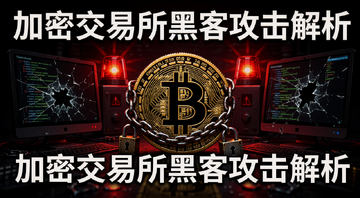 加密交易所黑客攻击解析插图,画面中心是一个被锁链缠绕的比特币符号,背景是暗红色警报灯光,旁边有破碎的电脑屏幕和闪烁的代码,整体氛围紧张悬疑,图中文字注明“加密交易所黑客攻击解析”