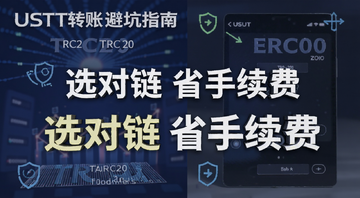 USDT转账避坑指南 TRC20和ERC20区别解析 配图 文字标注“选对链省手续费”