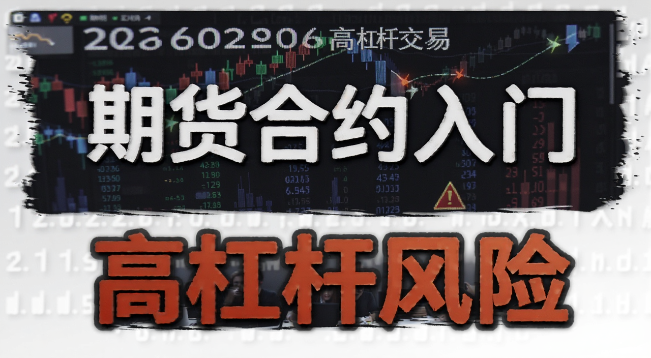 2026期货合约与加密货币高杠杆交易入门解析配图,图中文字标注“期货合约入门”和“高杠杆风险”
