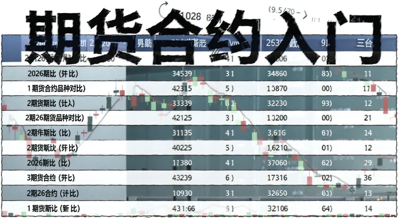2026期货合约品种对比表格配图,图中文字标注“期货合约入门”