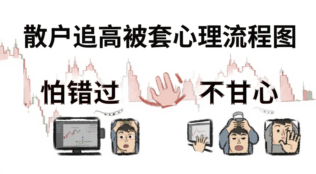 散户追高被套心理流程图 标注