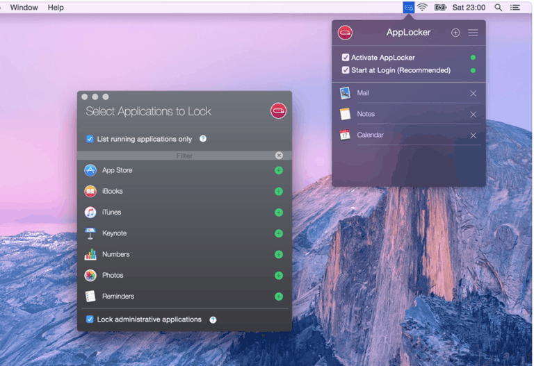 AppLocker for Mac(应用程序加密保护工具) 软件加密设置界面 密码保护操作