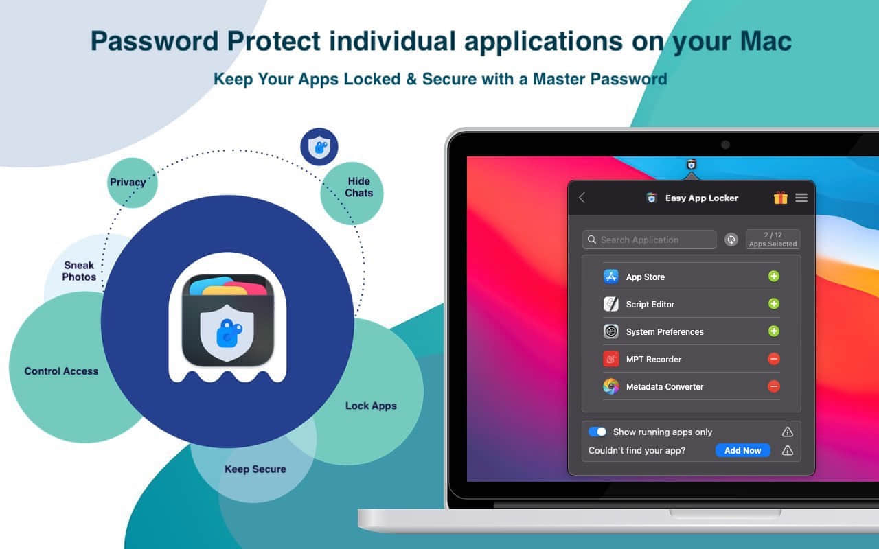 AppLocker for Mac(应用程序加密保护工具) 应用程序加密保护工具推荐 软件上锁界面