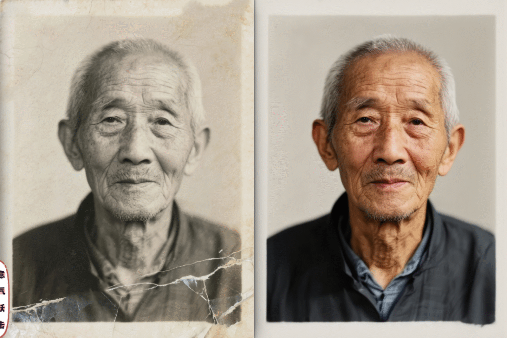 老照片修复在线工具免费试用 模糊旧照变清晰步骤演示