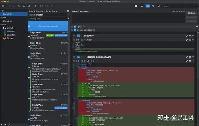 Gitfox Mac版 原生macOS图形化Git客户端 冲突解决与代码对比界面配图