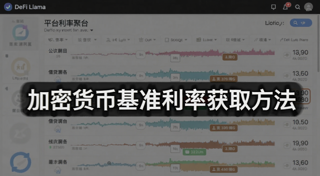 DeFi Llama平台利率聚合页面截图,展示多条公链的借贷利率对比数据,标注