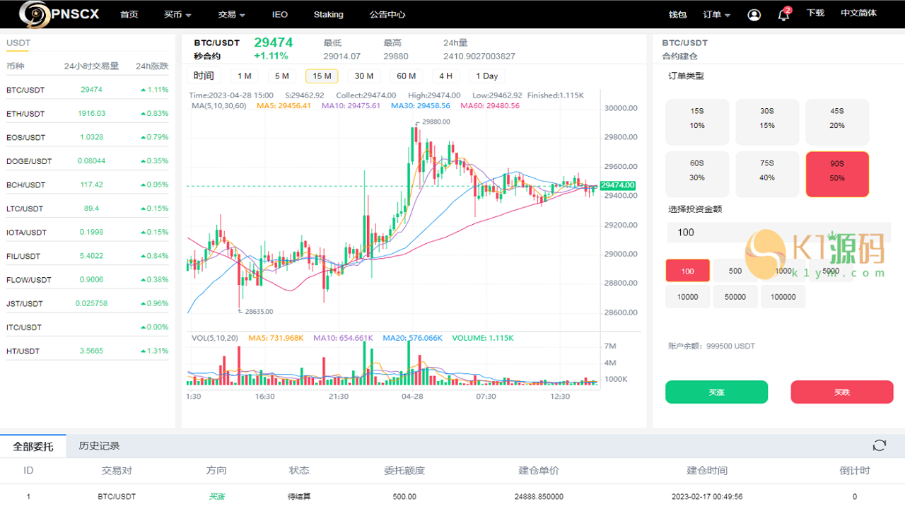 加密货币交易所借贷利率页面截图,展示USDT和BTC的活期借贷利率数据