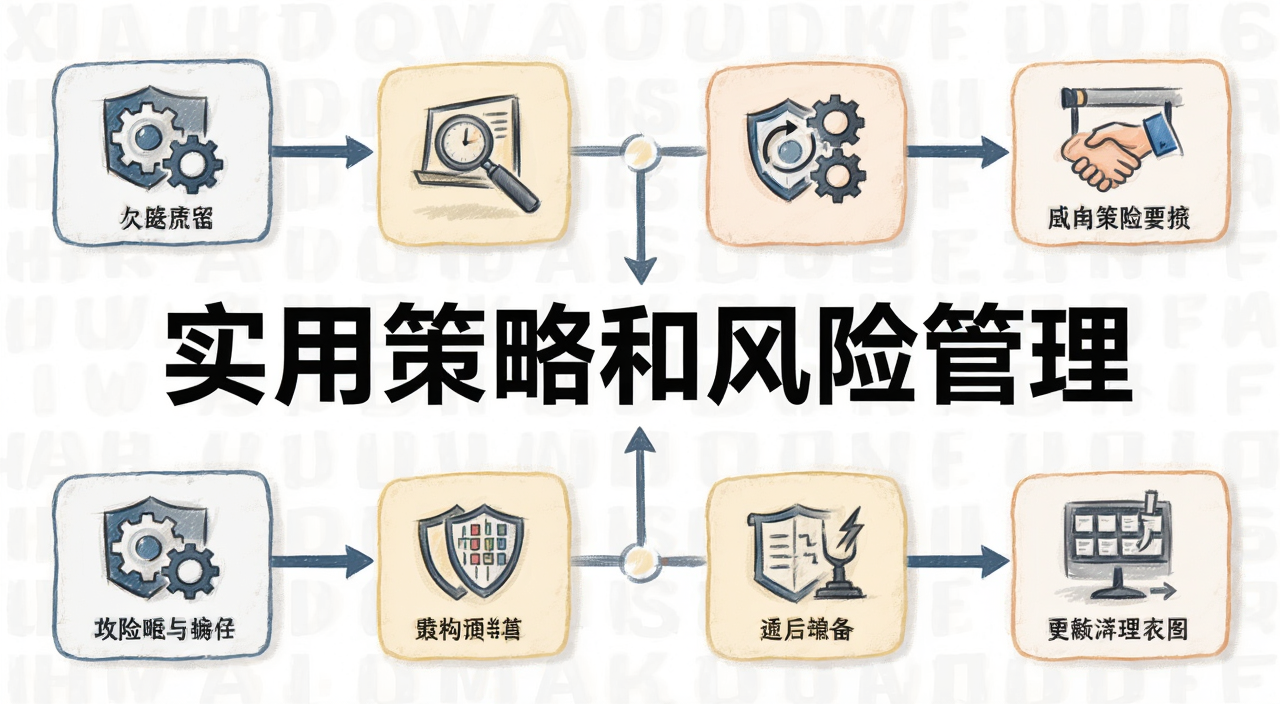 实用策略和风险管理全攻略示意图,图中包含文字“实用策略和风险管理”