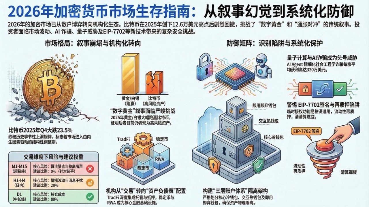 2026年加密货币术语指南 币圈新手词汇表 区块链钱包私钥示意图