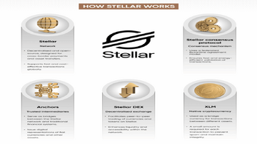 Stellar XLM代币图标和区块链网络示意图,关键词Stellar XLM 富豪名单 2026