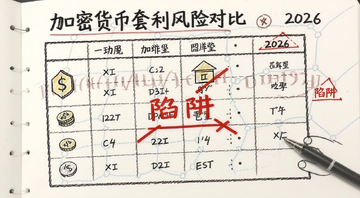 加密货币套利风险对比表 2026 手绘表格 文字标注“陷阱”