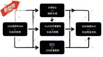 2026加密货币Defi与CEX价差套利 实战流程图 文字标注“新趋势”