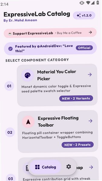 Material3动效组件库app官方版(JustForPixel)v1.2.0截图1