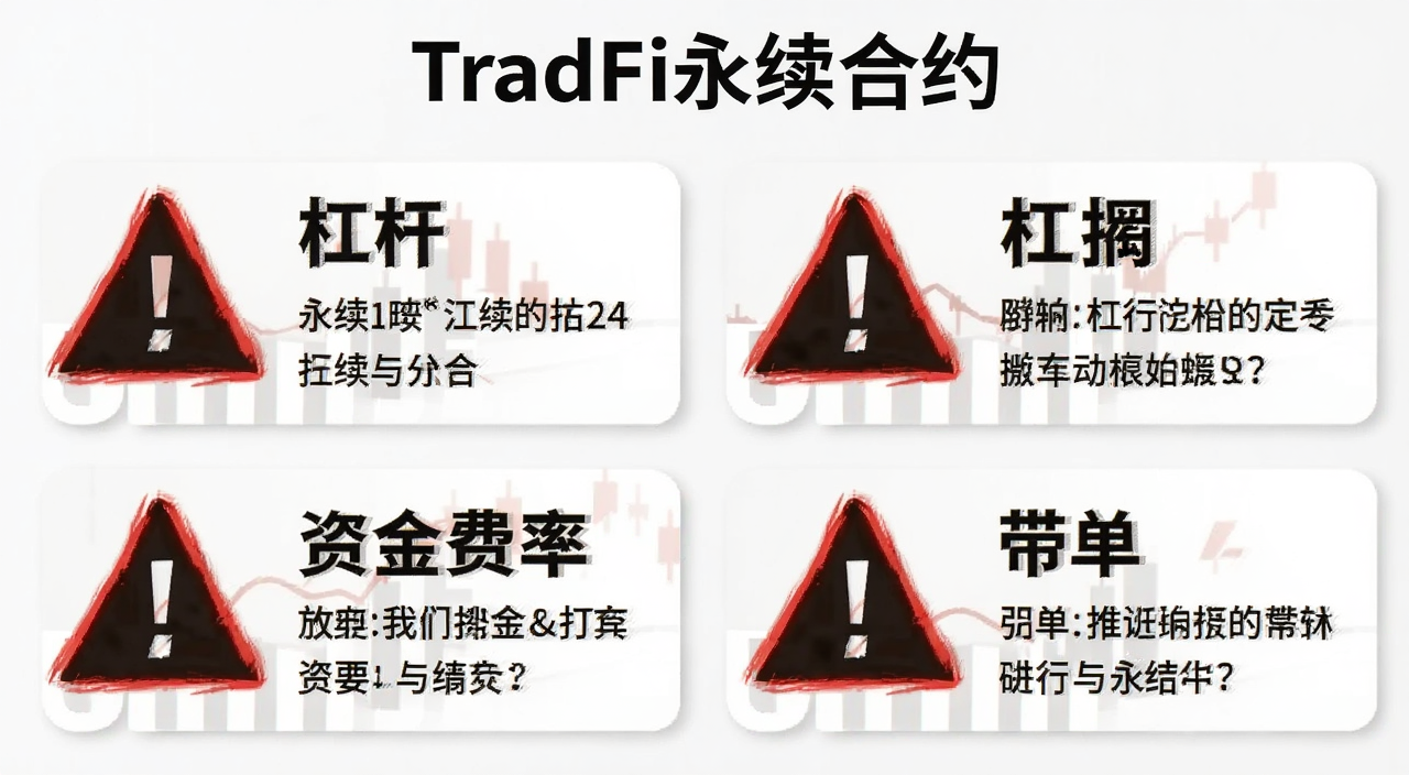 TradFi������Լ���ֱܿ�Ҫ��ͼ,�������嵥��ʽ�г��ܸˡ���ġ��ʽ���ʡ������ĸ��ؼ���,�侯ʾͼ��,���ֱ�ע��TradFi������Լ��