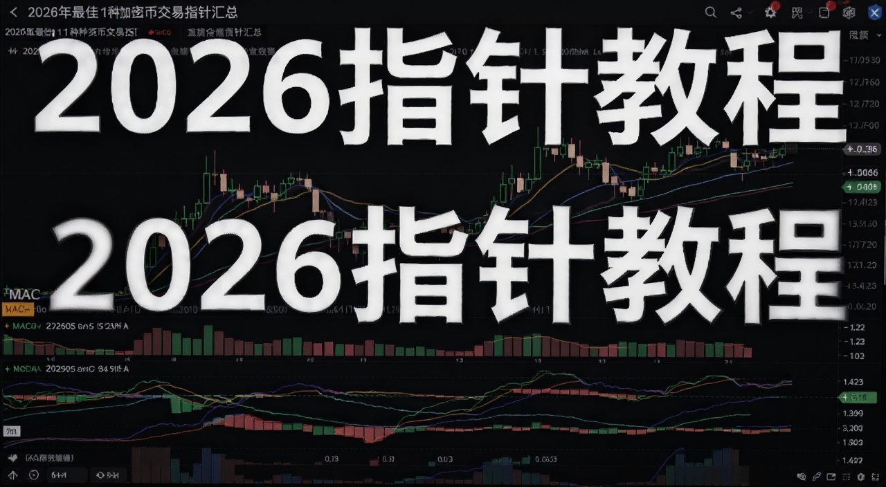 2026年最佳11种加密货币交易指针汇总,加密货币K线图搭配均线MACD RSI指标界面,文字标注“2026指针教程”