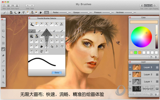 MyBrushes for Mac(Mac绘画软件)新手入门界面全貌展示