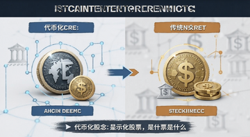 代币化股票是什么 区块链股票概念示意图 图中标注代币化股票与传统股票对比,文字注明代币化股票是什么